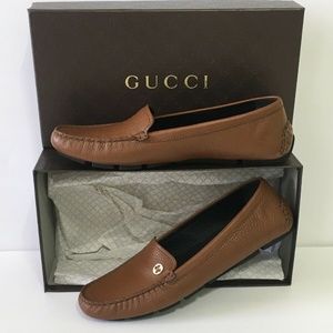 GUCCI Qardaha Cognac Womens Loafers